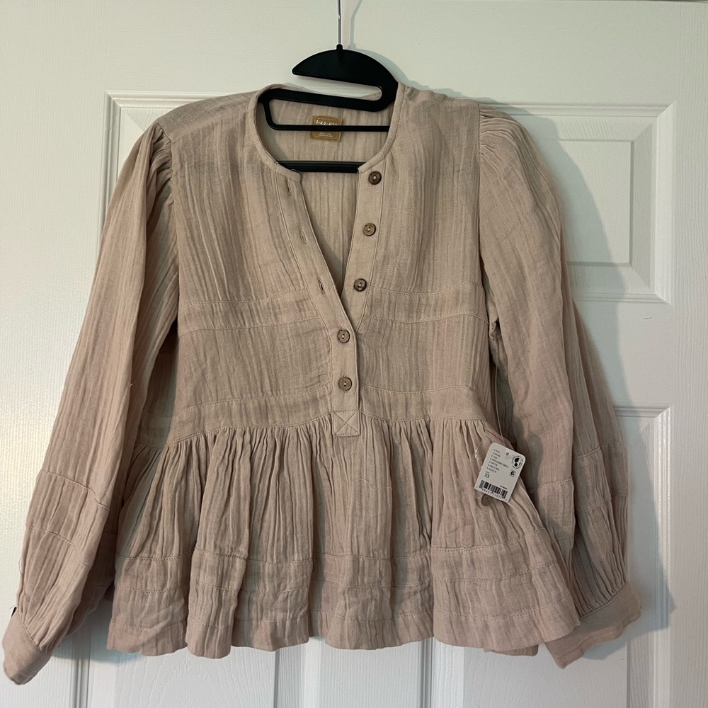 Free people peplum Button-Up Top